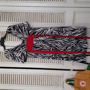 Vintage Y2k Zebra Print Dress